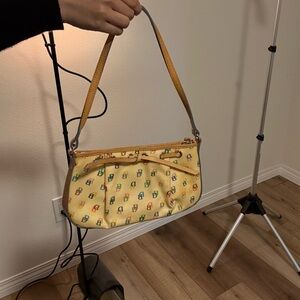 Dooney & Bourke Yellow Shoulder Bag with Multicolor Logo